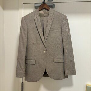 Topman Brown Houndstooth Suit